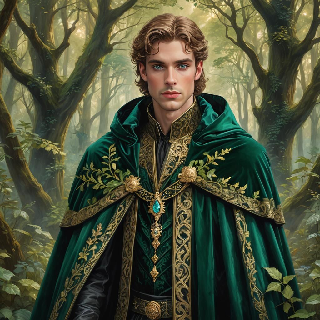 Handsome Male Prince in The Color Green   by @OceanLover