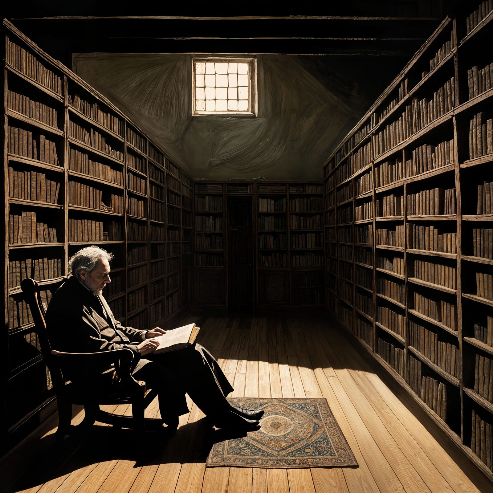 Contemplative Reader in a Cozy Study