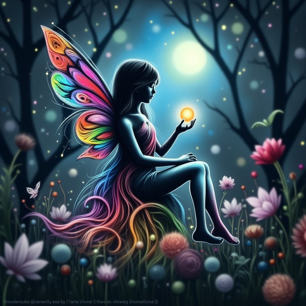 <lora:Mythic Draw:1.0>  Water color, alcohol inks, go fly  on starry night, Van Gogh,Kids Crayon drawings ,surreal child's drawing , rayogra...