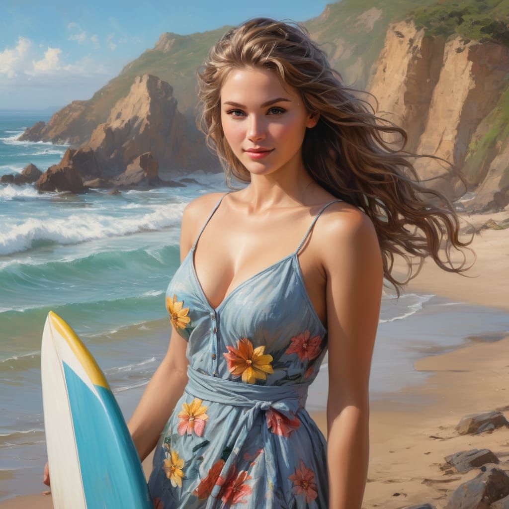 Portrait With Surfboard