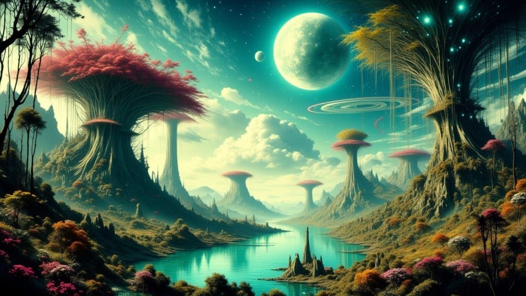 Exoplanet:The discovery of an inhabited world <lora:Don Macana Style:1.0> <lora:Beautiful Brutalism:1.0> 