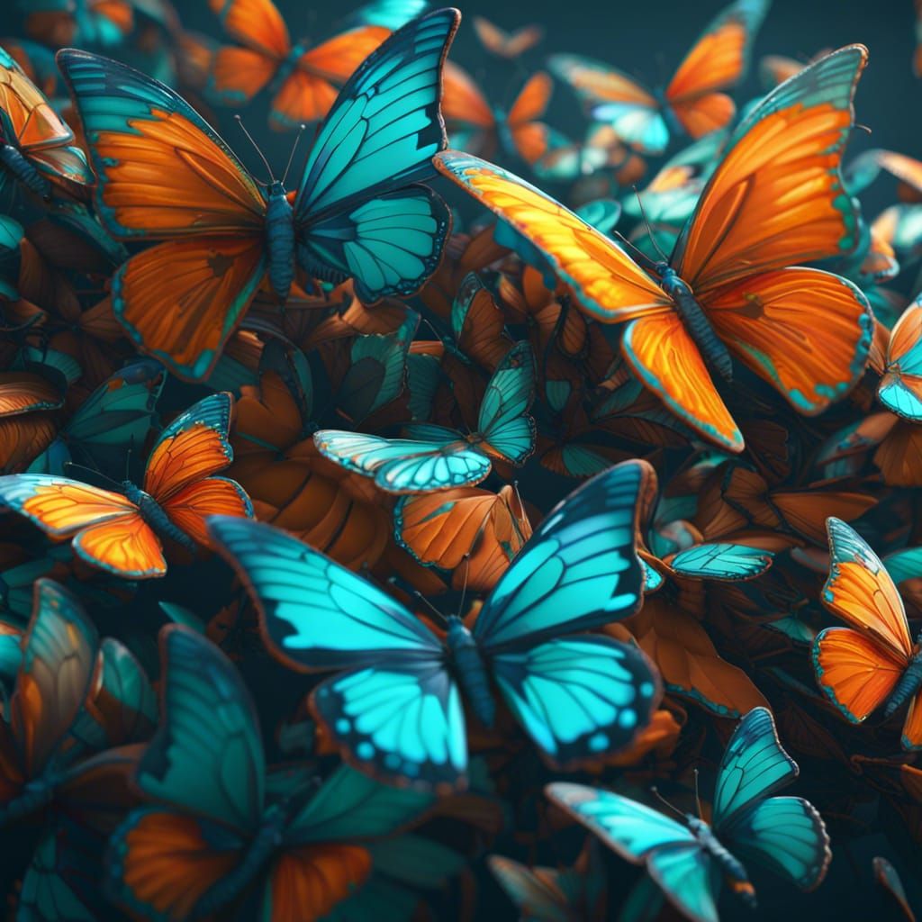 a kaleidoscope of butterflies 1 AI Generated Artwork NightCafe Creator
