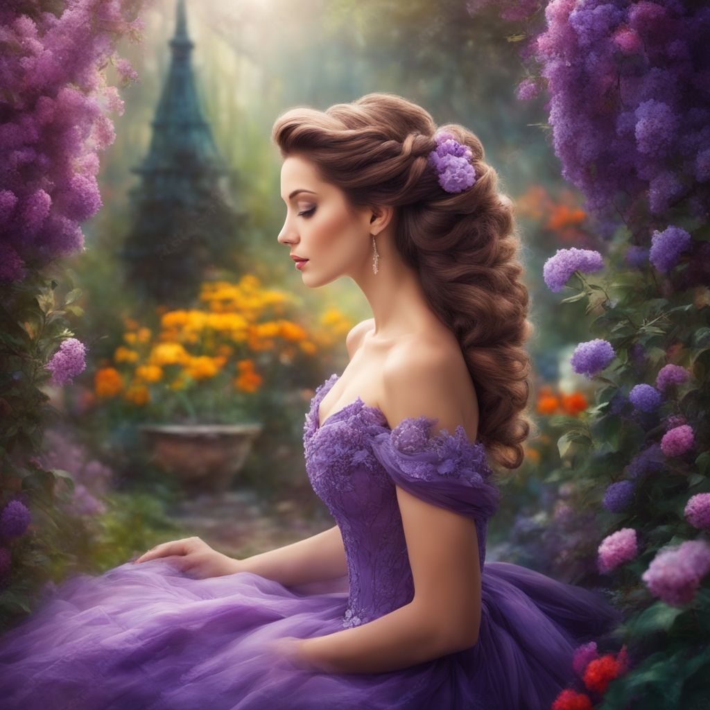Beautiful Woman in Violet