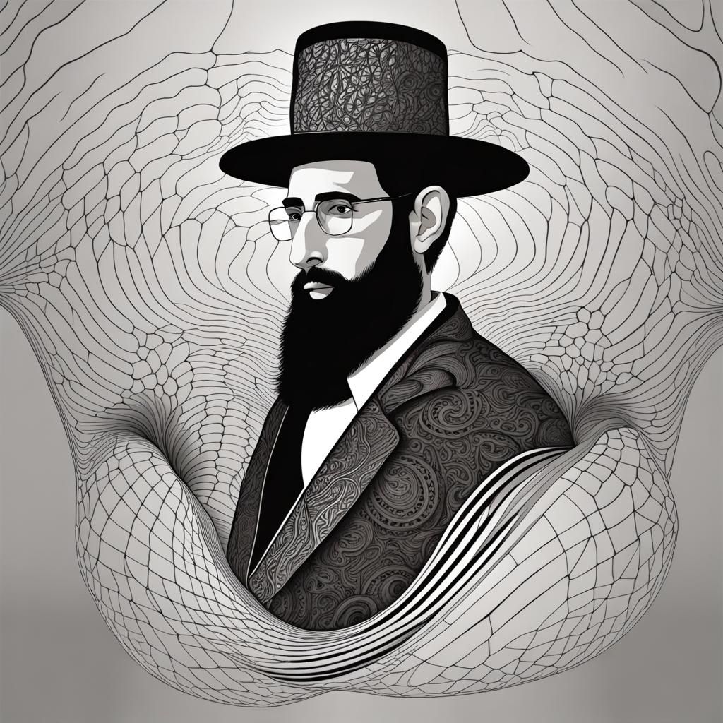 Ultra-Orthodox Jew in Abstract Vector Style