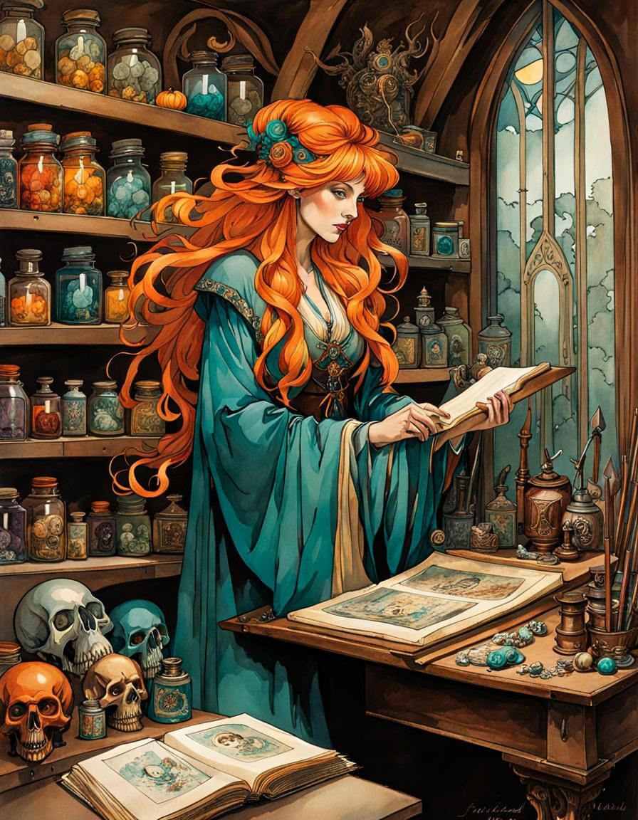 Sorceress Deep in Thought