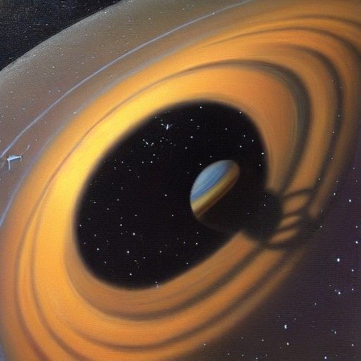 rabbit orbited by the rings of saturn