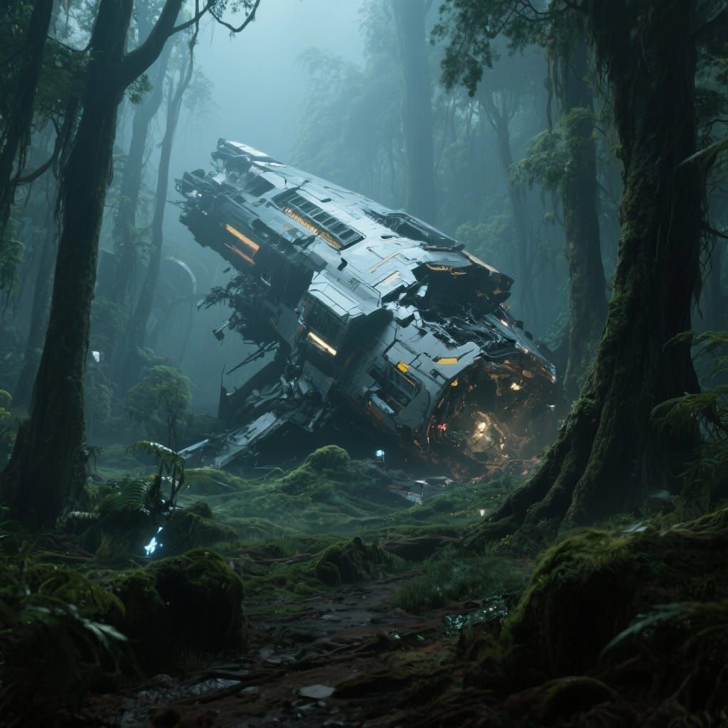 A crashed alien spaceship...