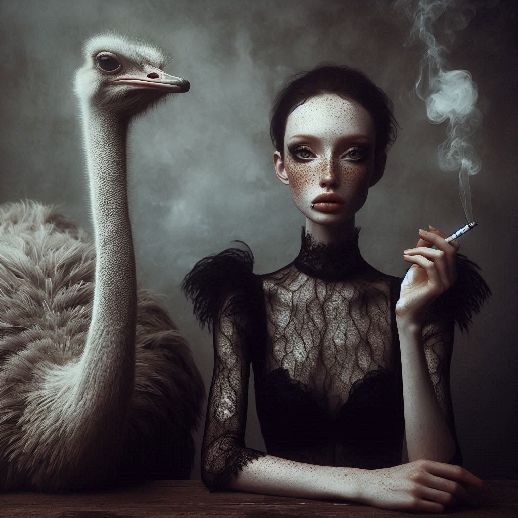 The Lady of the House and her Ostrich