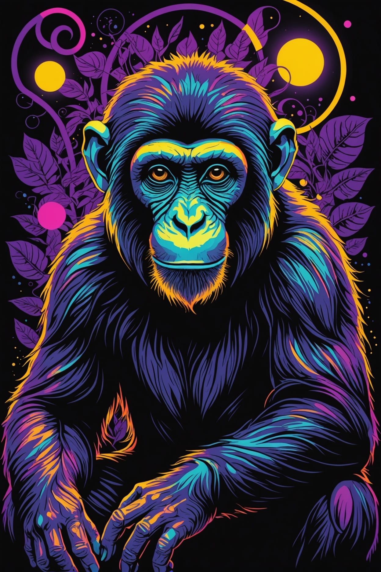 Chimp illustration - AI Generated Artwork - NightCafe Creator