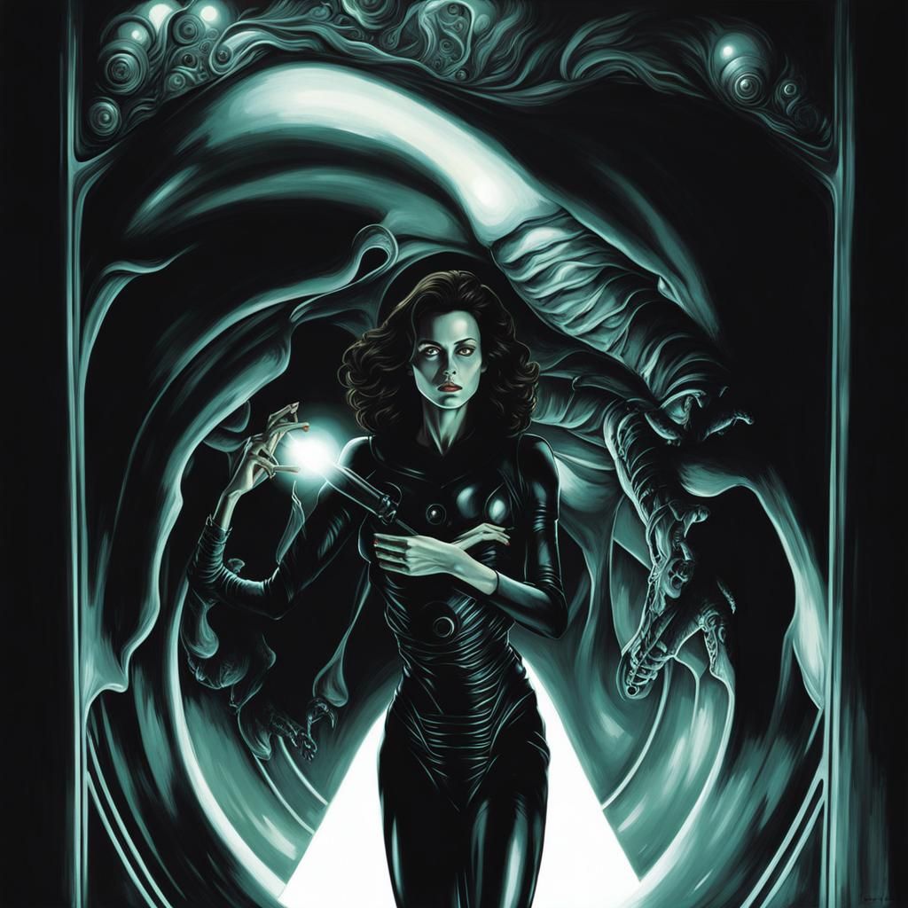 Alien [Giallo Grindhouse Screen-Print Poster SDXL]