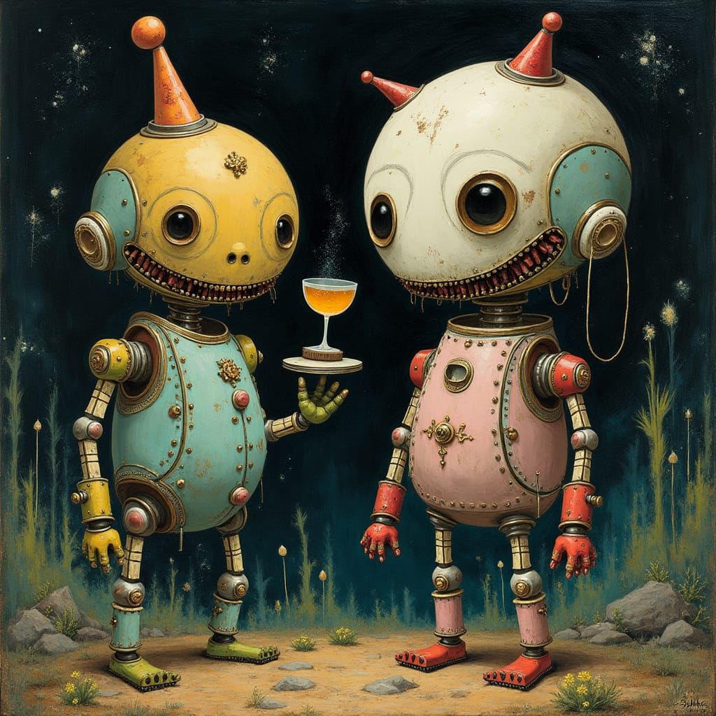 Post-industrial baroque waiterbot