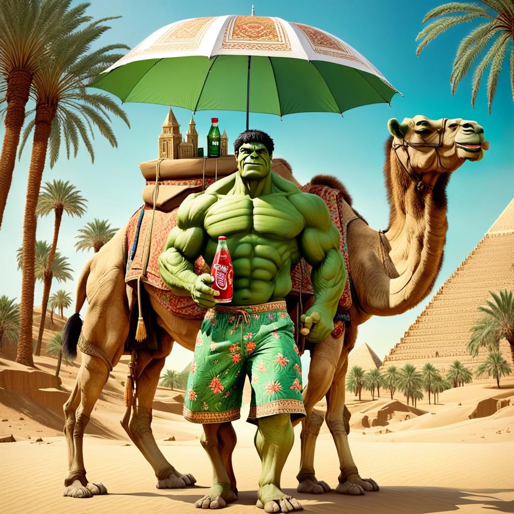 Hulk en vacance en Egypte  by @Caly