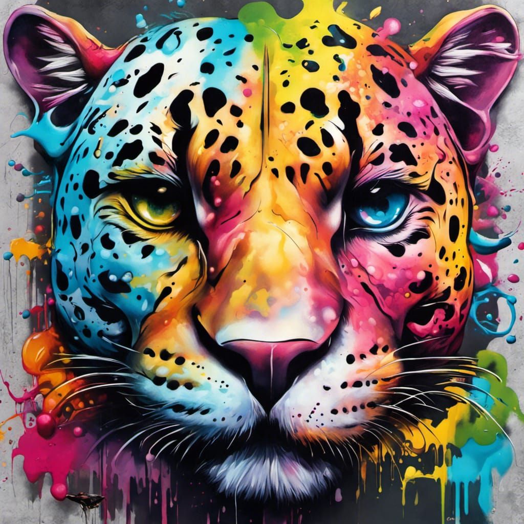 Quintessence Jaguar graffiti art, splash art, street art, spray paint ...