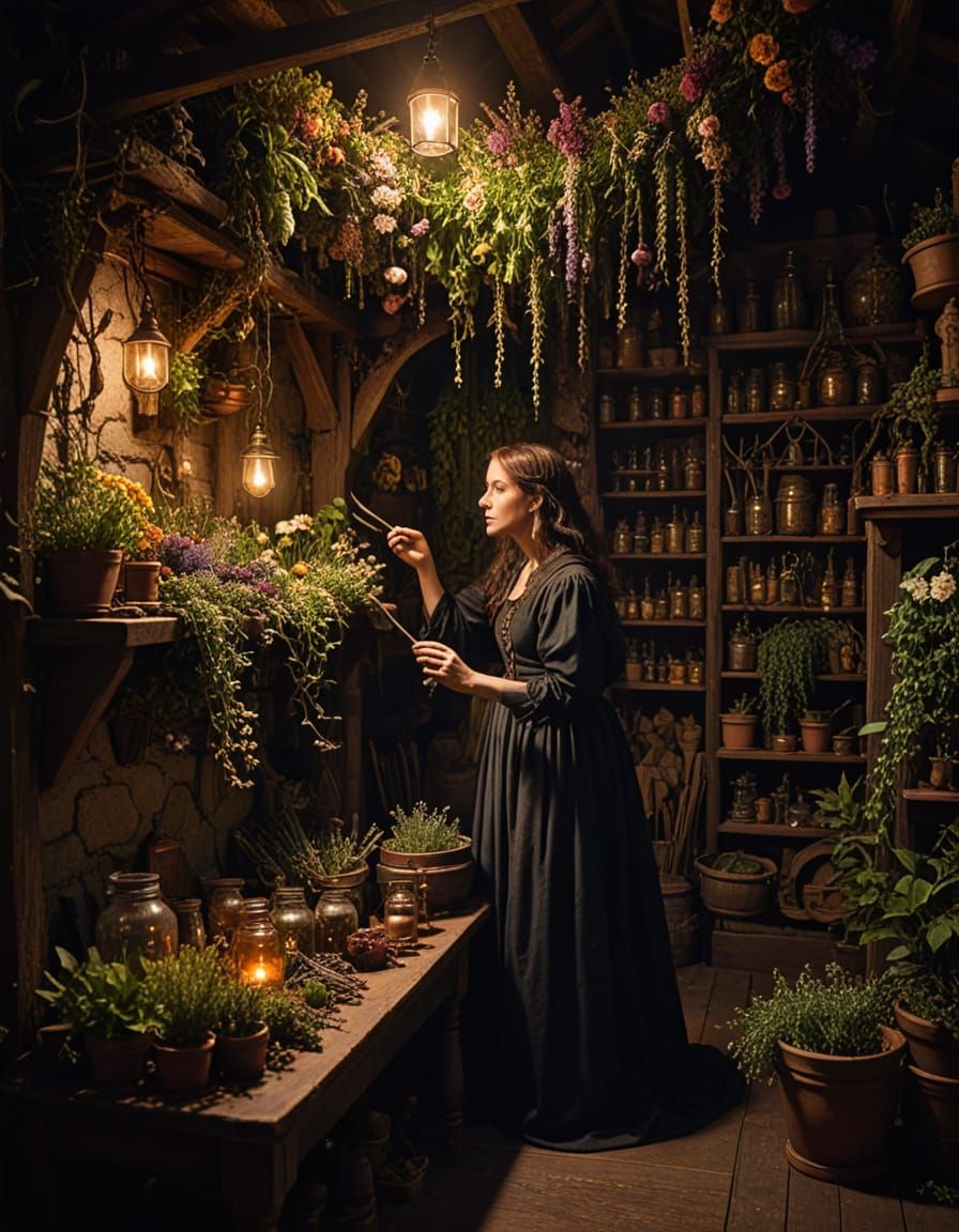 A Witch in Her Potion Room  by @MelanieL