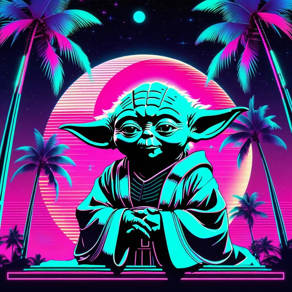 Vaporwave Yoda  by @Starla