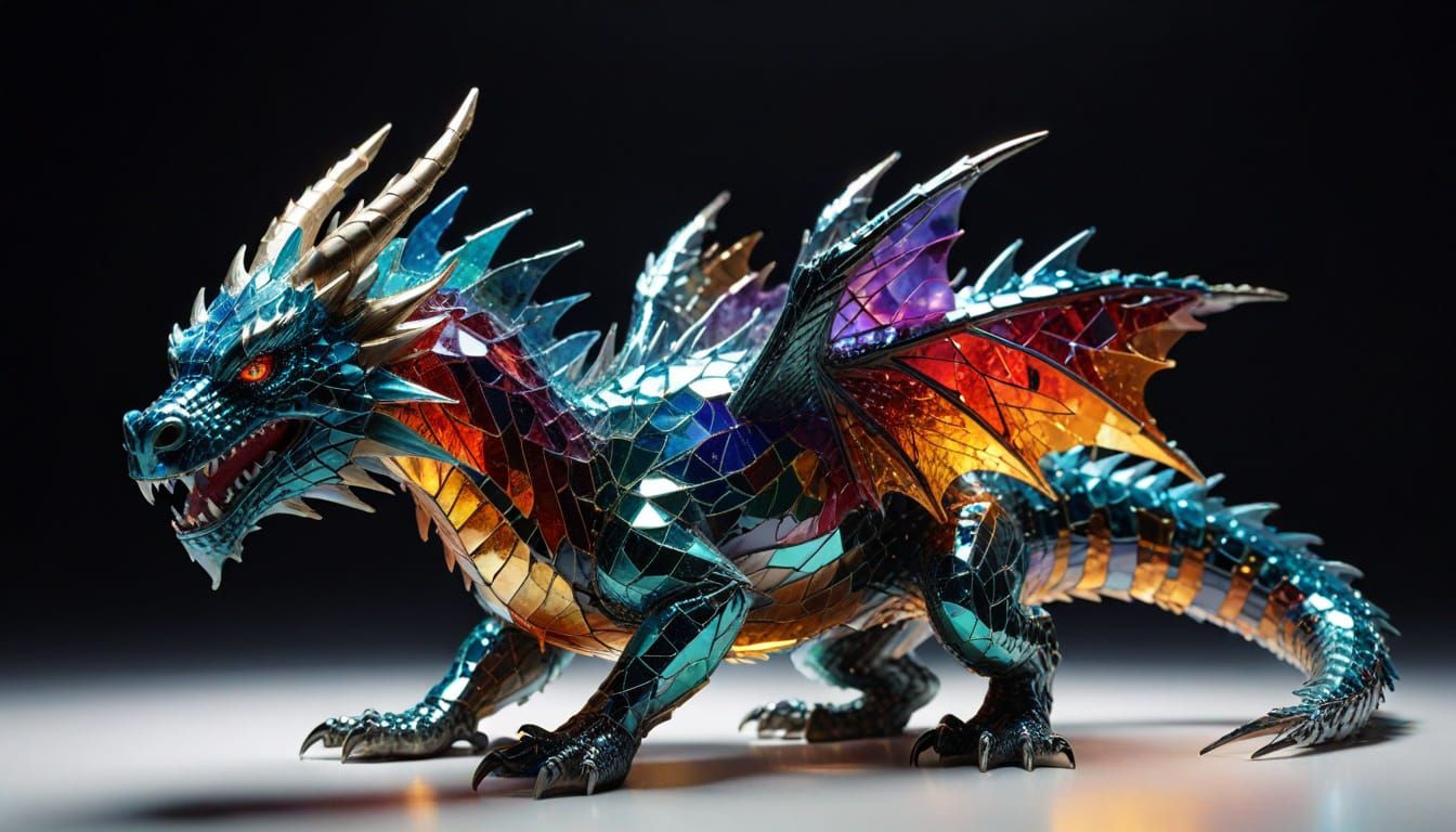 dragon made of glass shards  by @Natalie