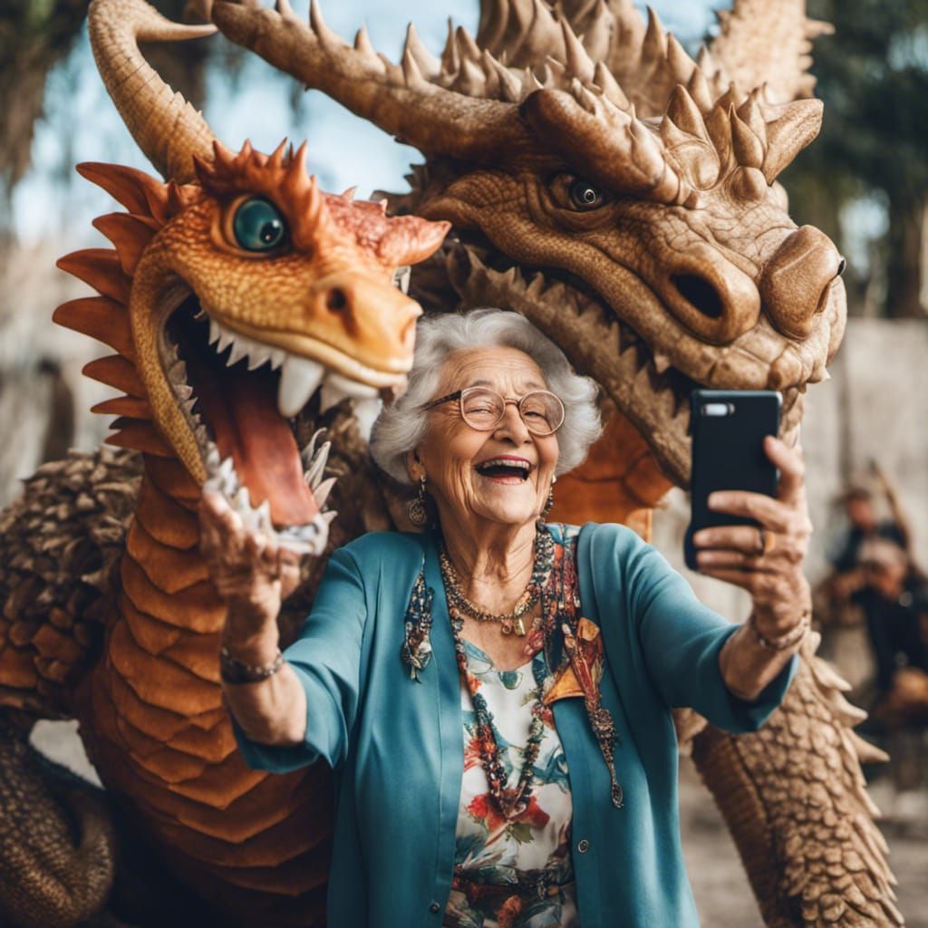 Grandma Taking a Selfie For Her 2023 Christmas Card  by @Poodles and Puddles