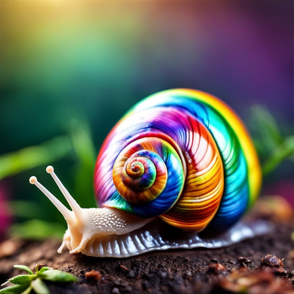 Rainbow snail - AI Generated Artwork - NightCafe Creator