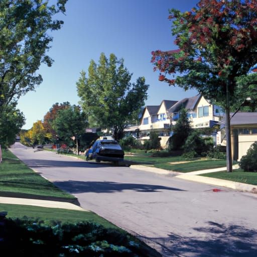 1990s suburban neighborhood street