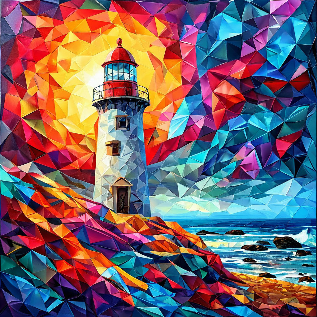 Lighthouse. Abstract scene.