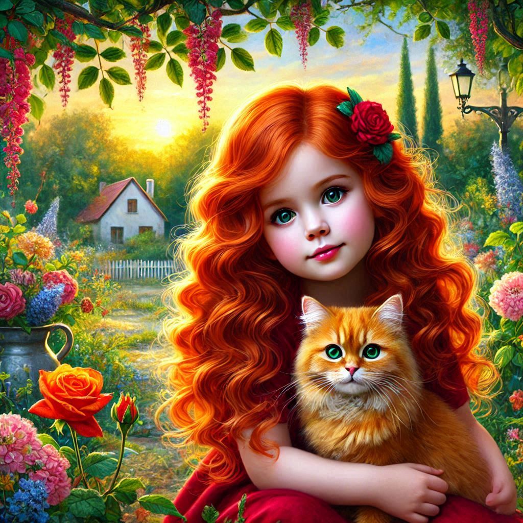 little gril with red hair