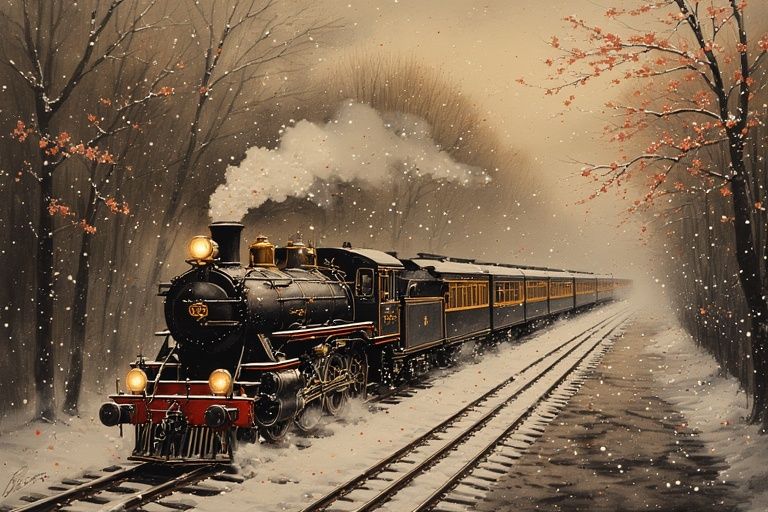 Train through the snow
