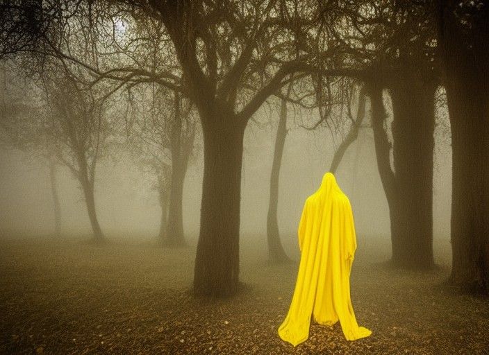 King in Yellow in the misty ruins