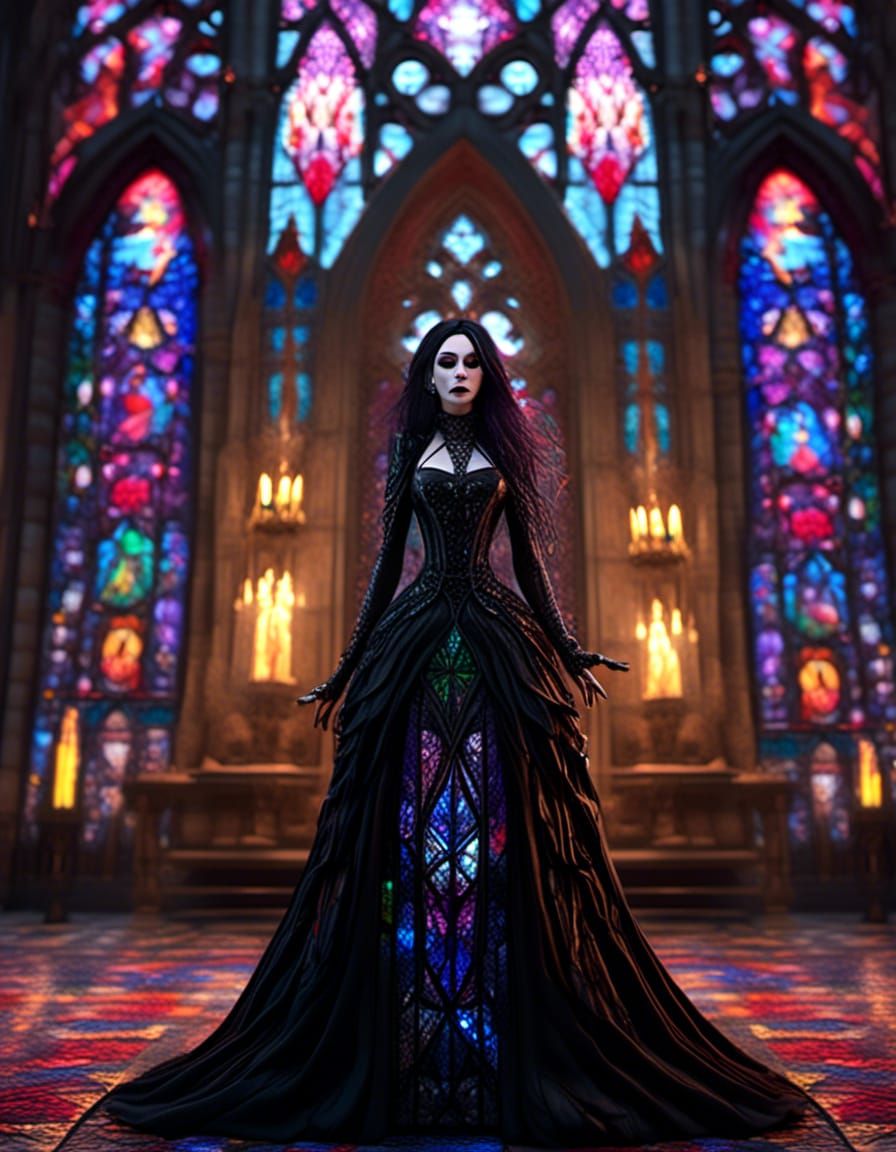 Tall queen wearing a gown