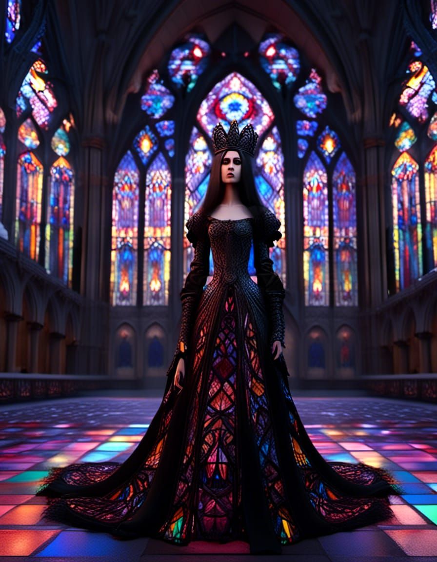 Tall queen wearing a gown