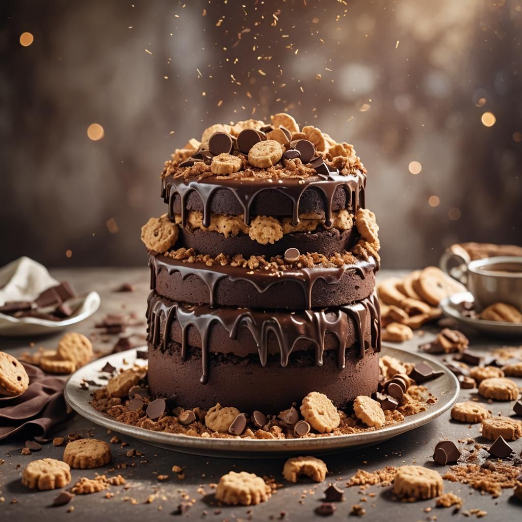 breadcrumbs cake with cookies  by @Marijana