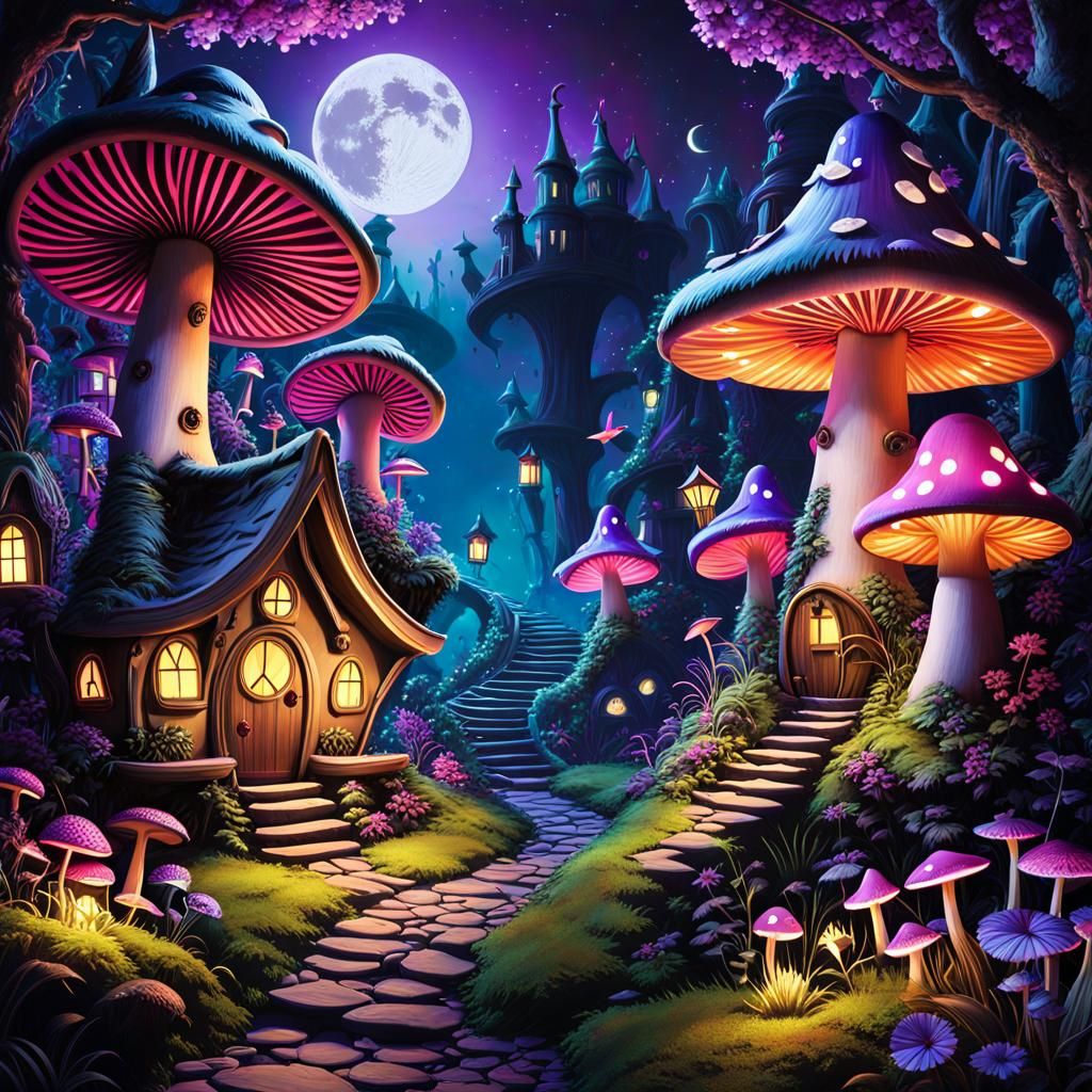 Fairy village AI Generated Artwork NightCafe Creator