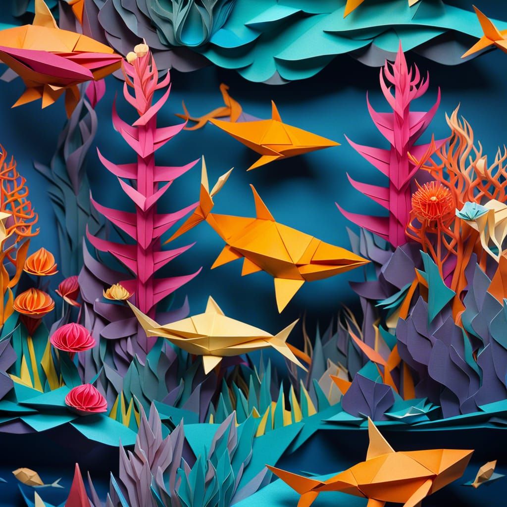 Origami Underwater World  by @Riangwalee