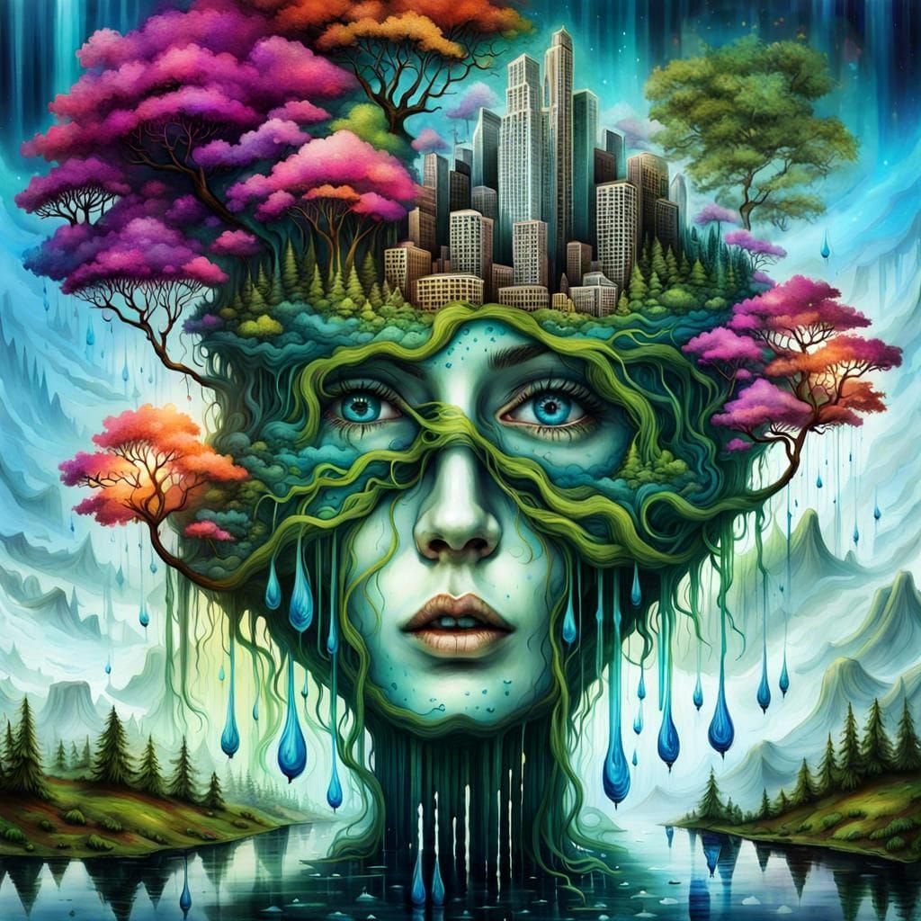 Mother Earth is Weeping 🌎💧 - AI Generated Artwork - NightCafe Creator