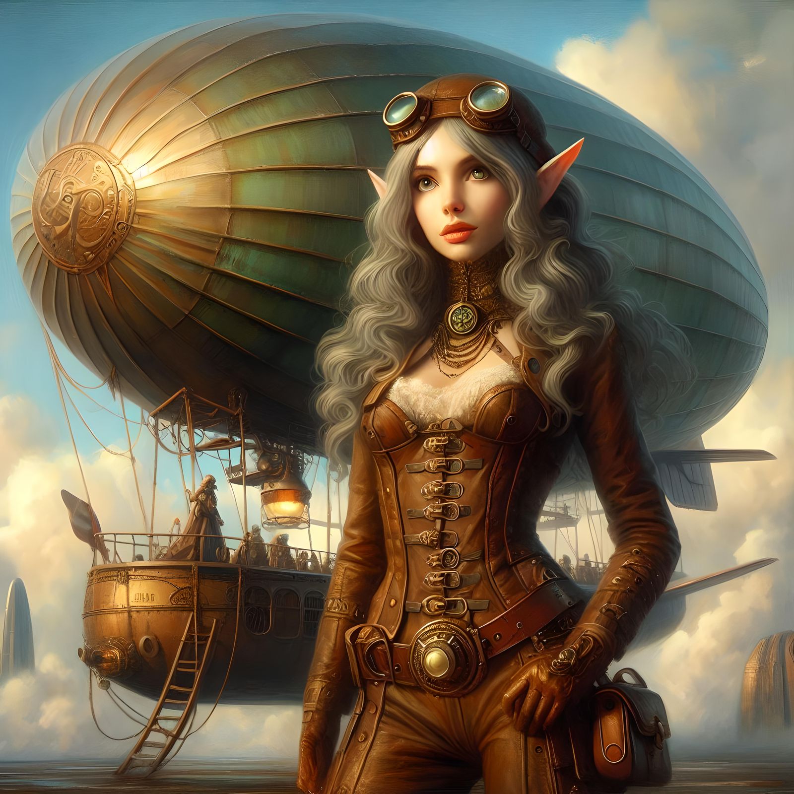 Steampunk Elf Blimp Pilot #4