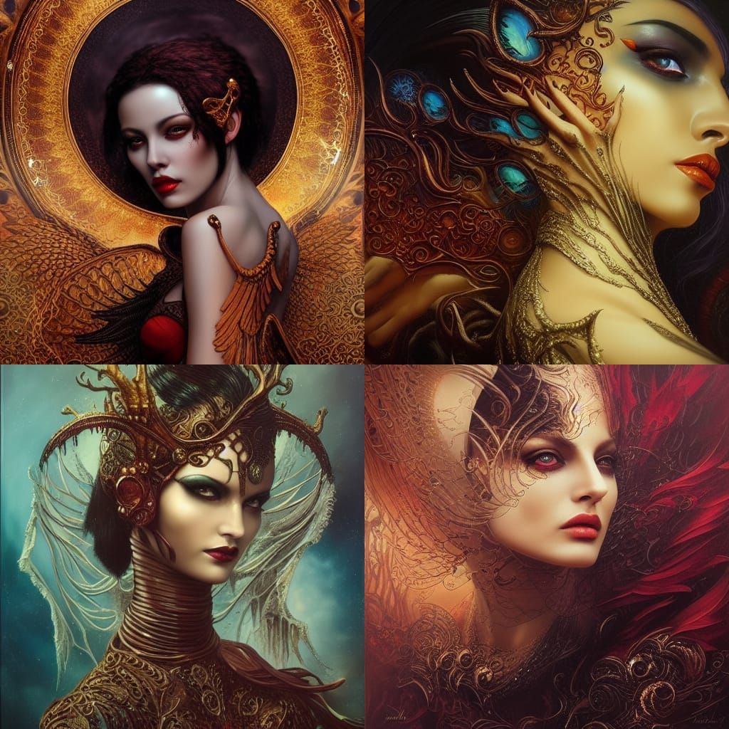 Dark fantasy, oil painting,