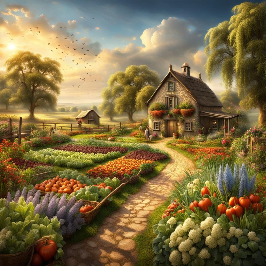 Farm Garden - AI Generated Artwork - NightCafe Creator