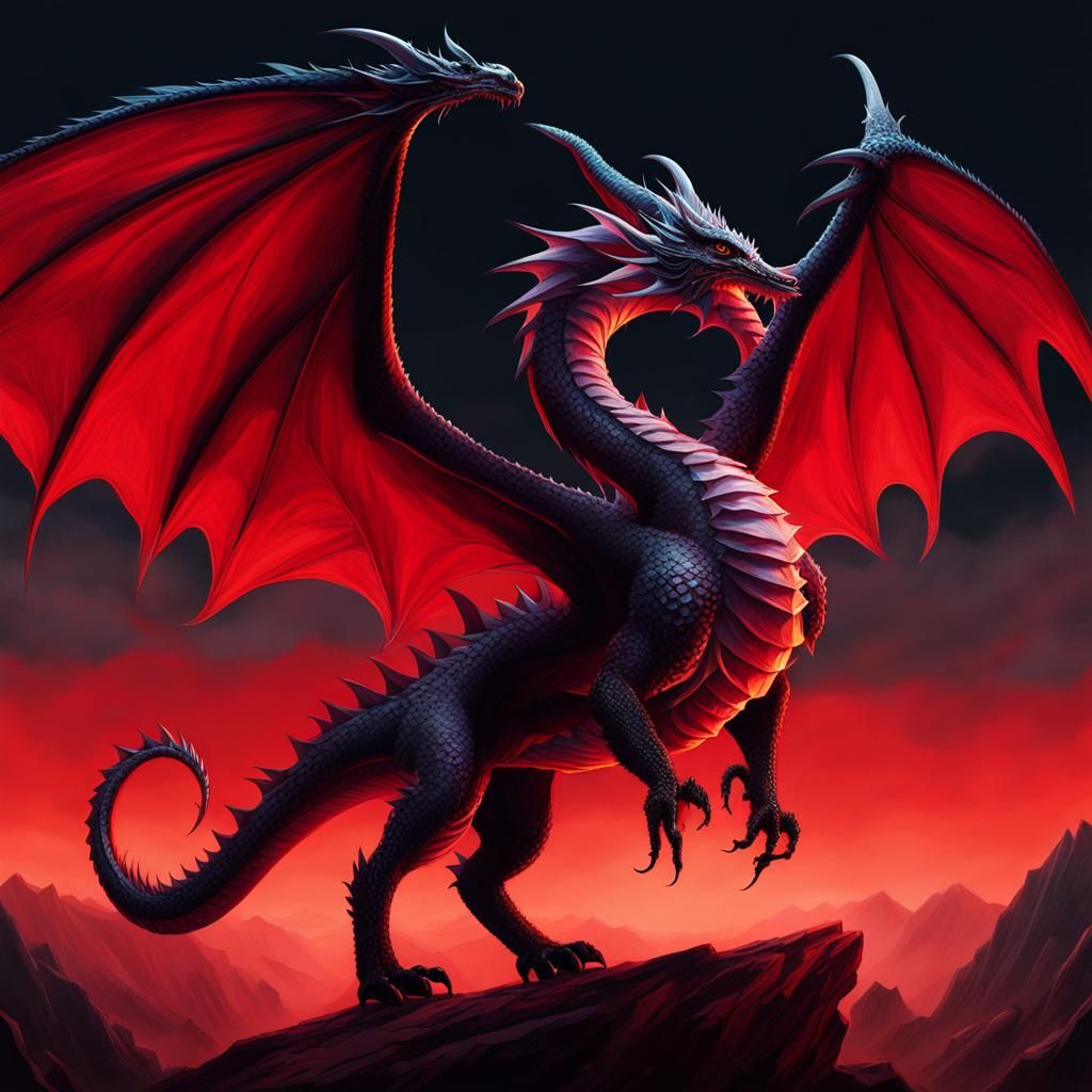 Generate a scene in which a spectral, otherworldly dragon-li...