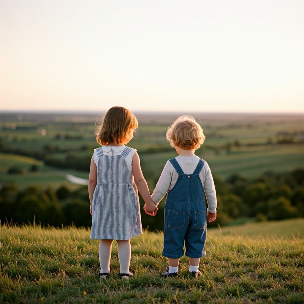 Innocent Joy in a Golden Sunset
