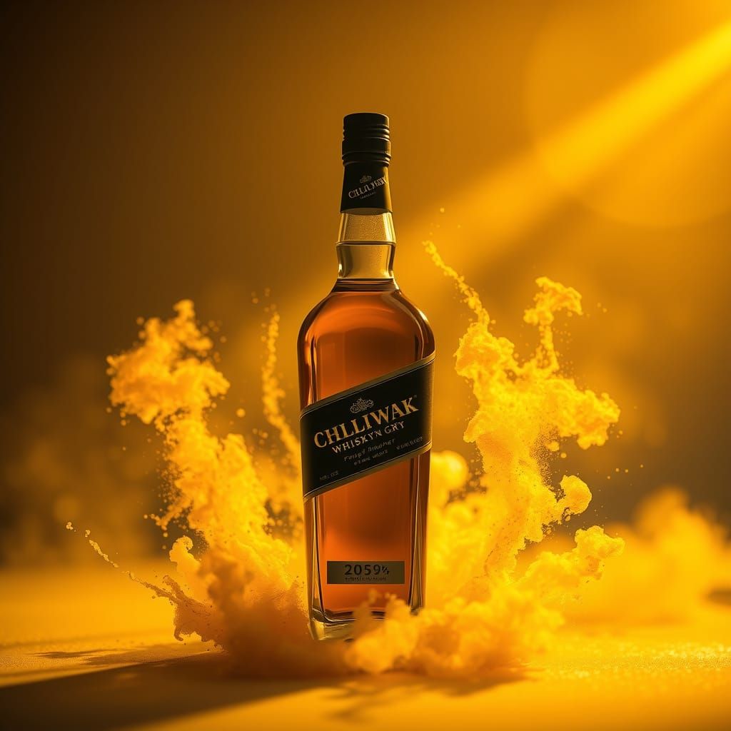 Commercial photography, powerful explosion of golden dust,lu...