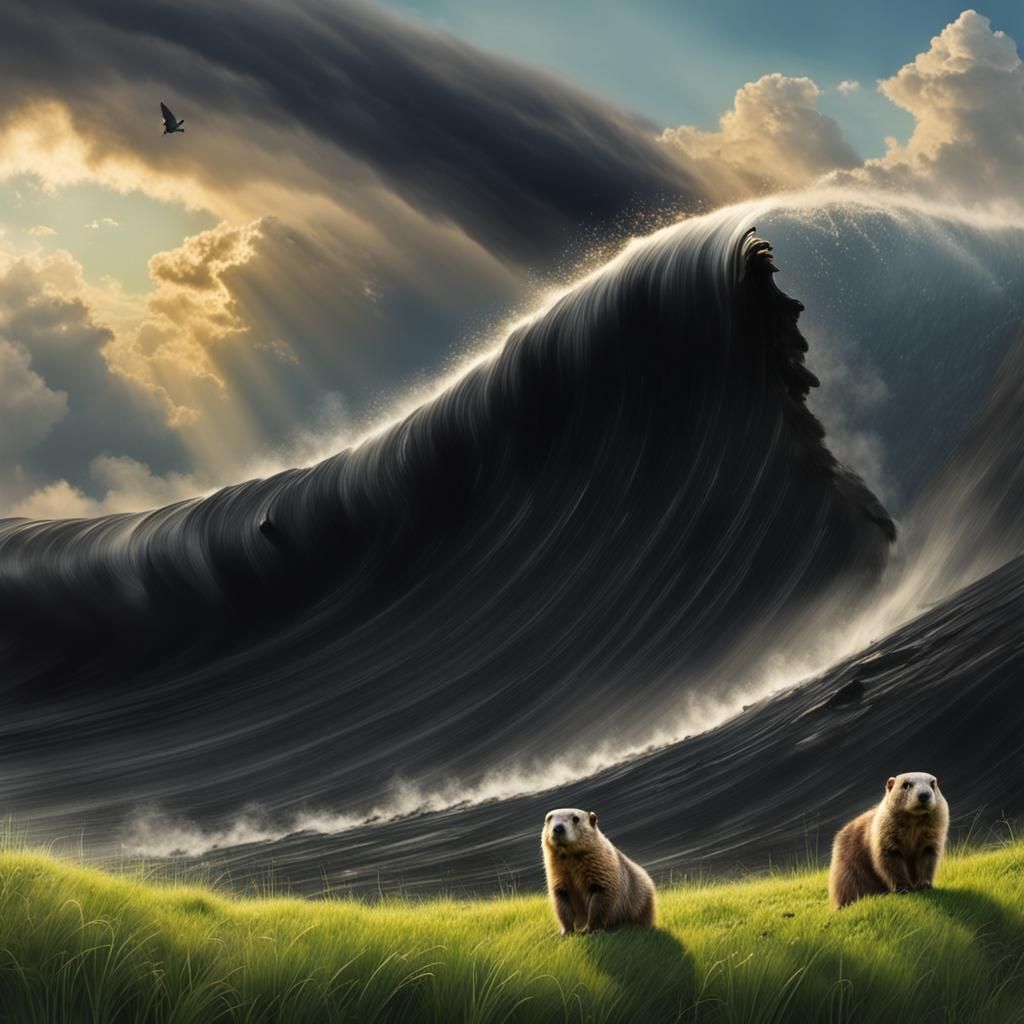 Far Rainbow. Black wave.