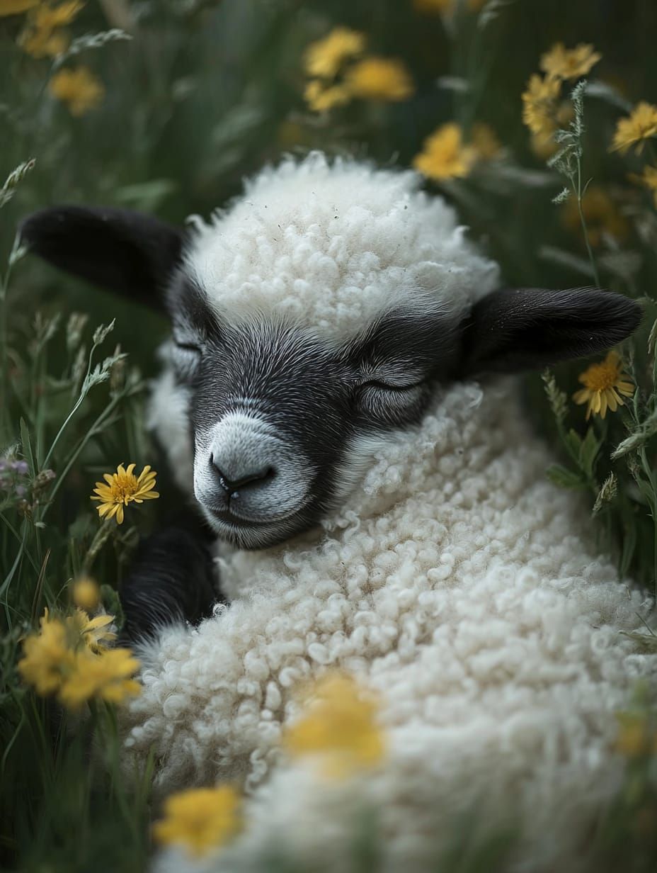 Blacknose Sheep Asleep
