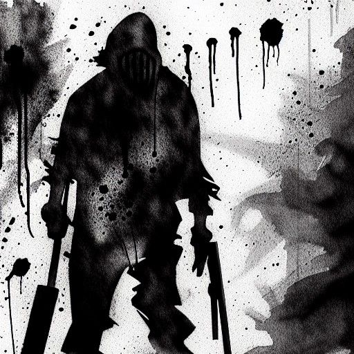 Slasher 8k resolution concept art modern European ink painti...