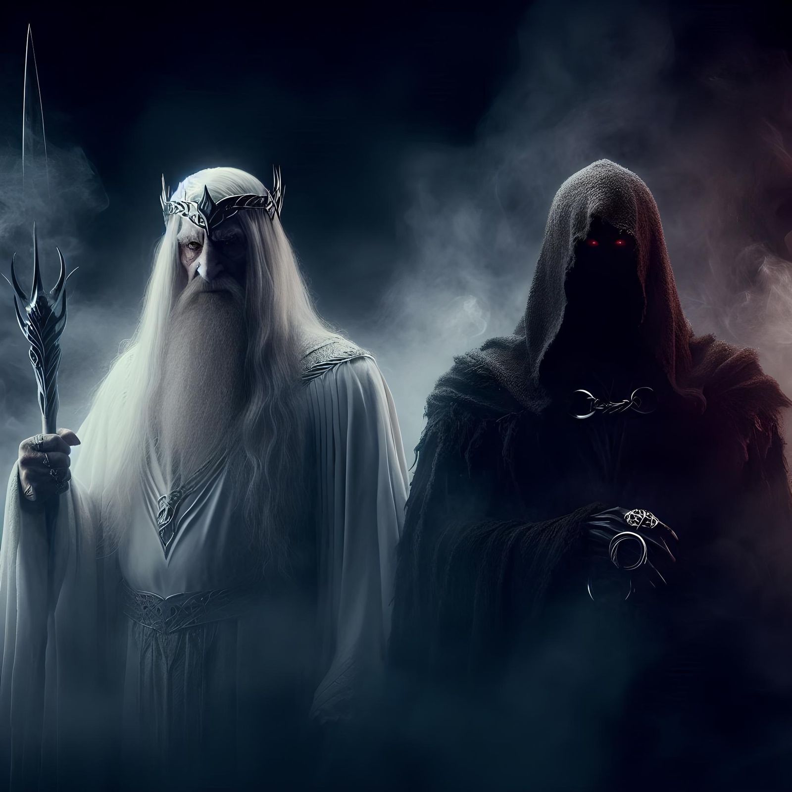 Lord of the Rings Sauruman and Dark Lord Sauron