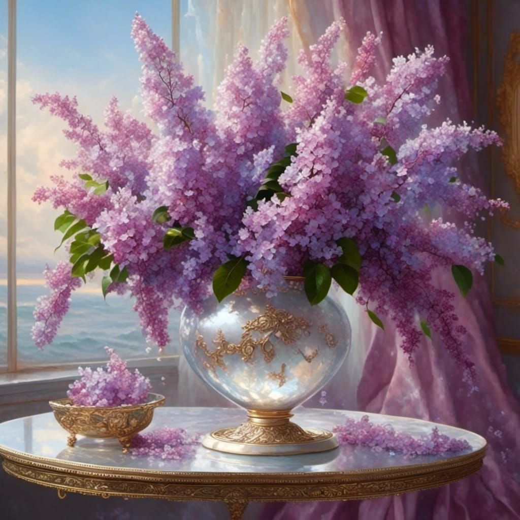 lilacs in vase
