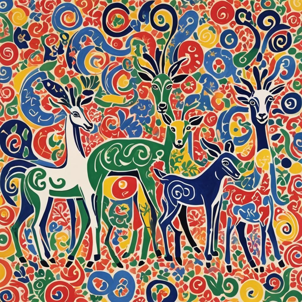 Henry Matisse’s colors, Henry Matisse’s lithograph, three sy...