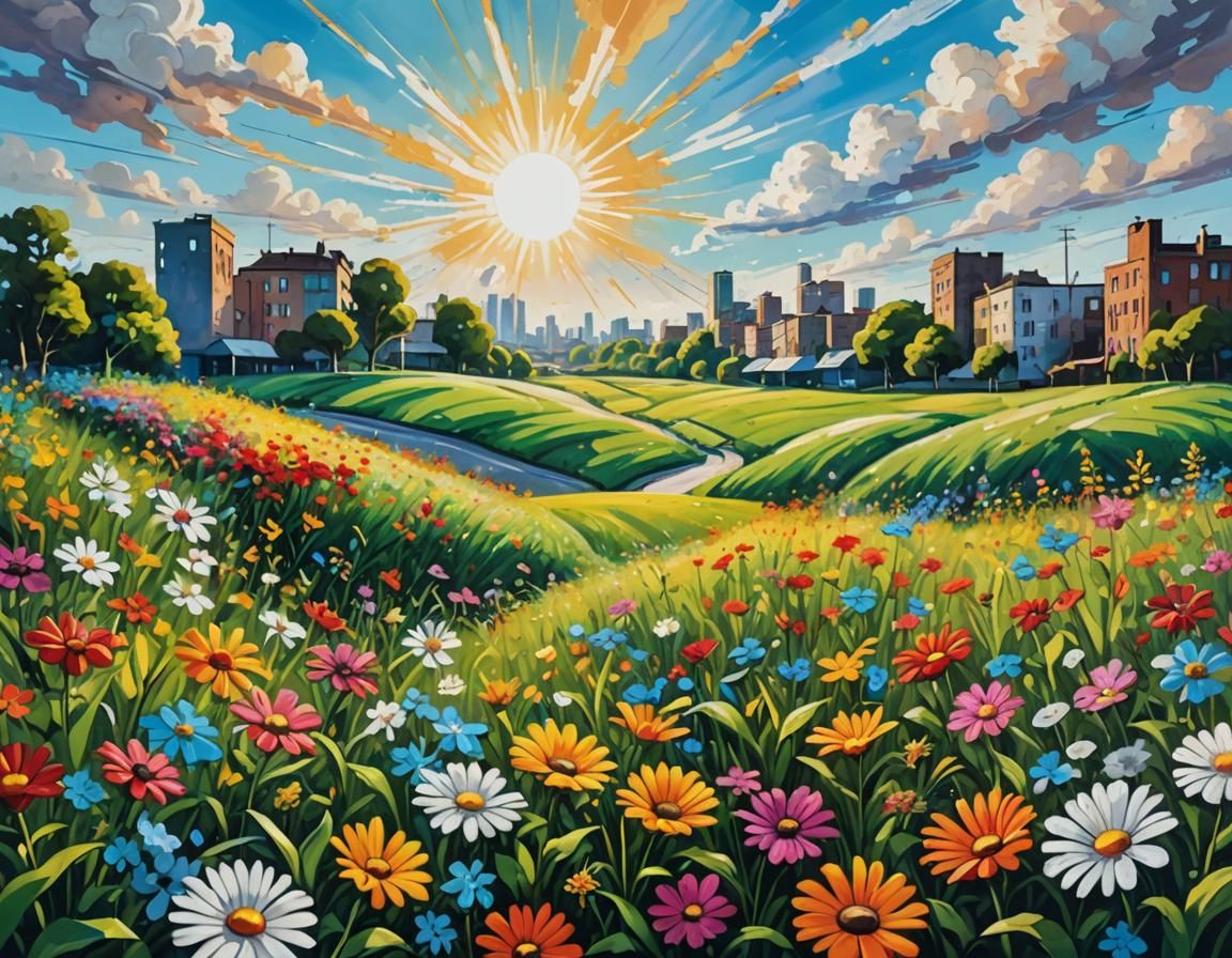 Vibrant Fields of Colorful Wildflowers