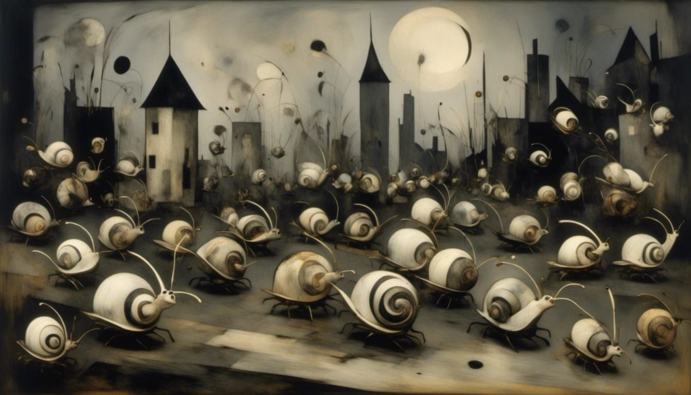 Parade of Snails <lora:Smudge:1.0> 