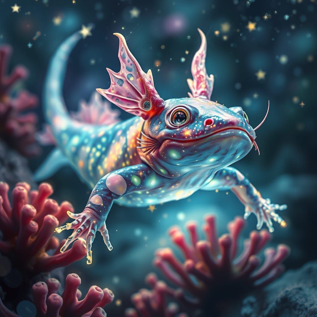soft glimmering fairy Axolotl  by @Weird Jimbo