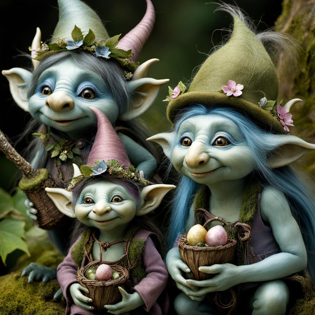 3 Whimsical fantasy trolls 🧌🔮🦄 Wendy Froud  by @xtough 