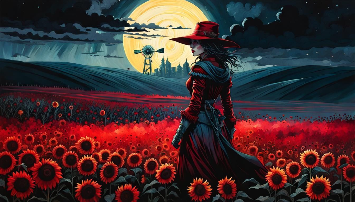 Field of Sunny Night